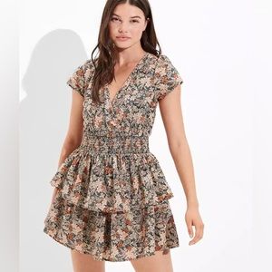 NWT American Eagle Garden Party Tiered Ruffle Skirt Wrap Dress